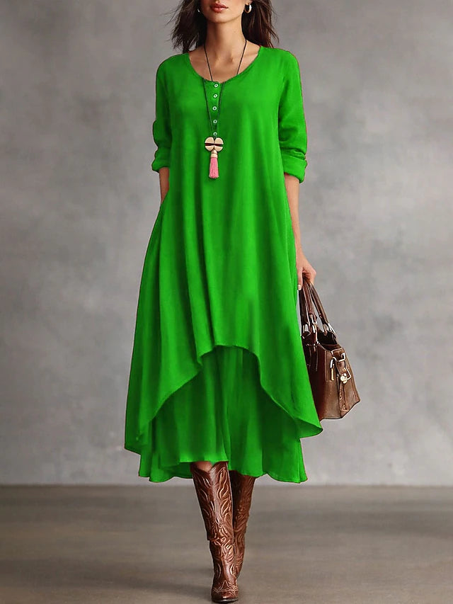 Alena Asymmetrische Maxi Jurk