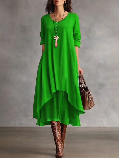 Alena Asymmetrische Maxi Jurk