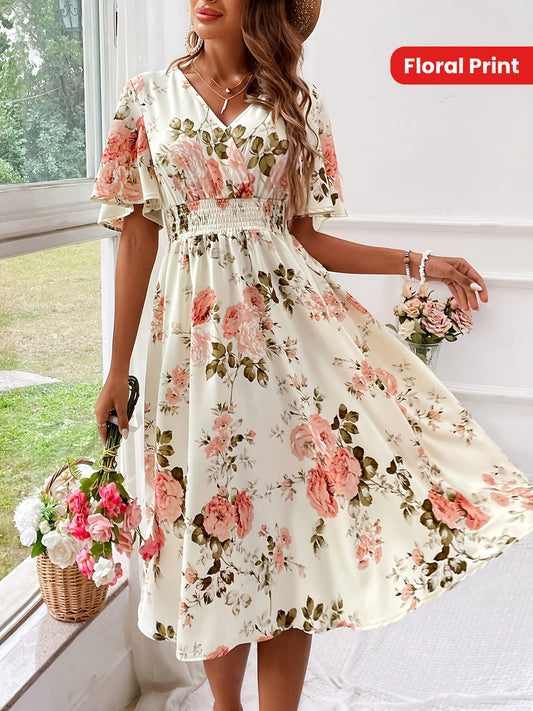 Aria - Plus Size Floral Pencil Dres