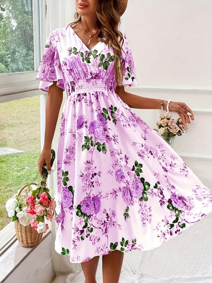 Aria - Plus Size Floral Pencil Dres