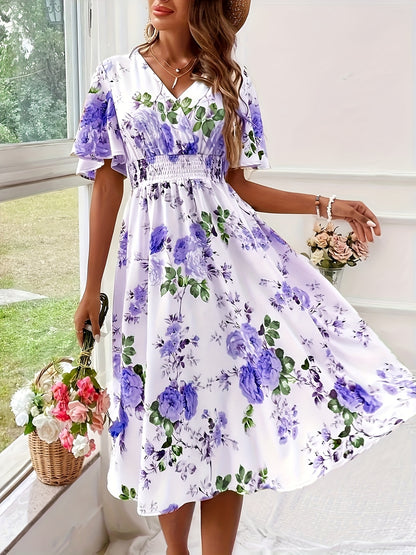 Aria - Plus Size Floral Pencil Dres
