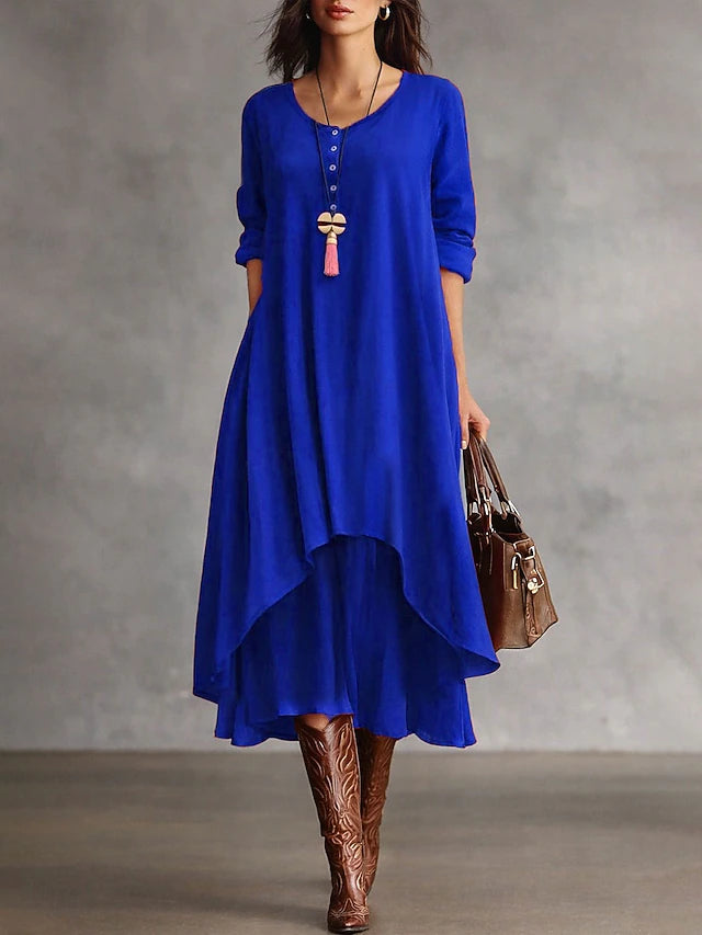 Alena Asymmetrische Maxi Jurk