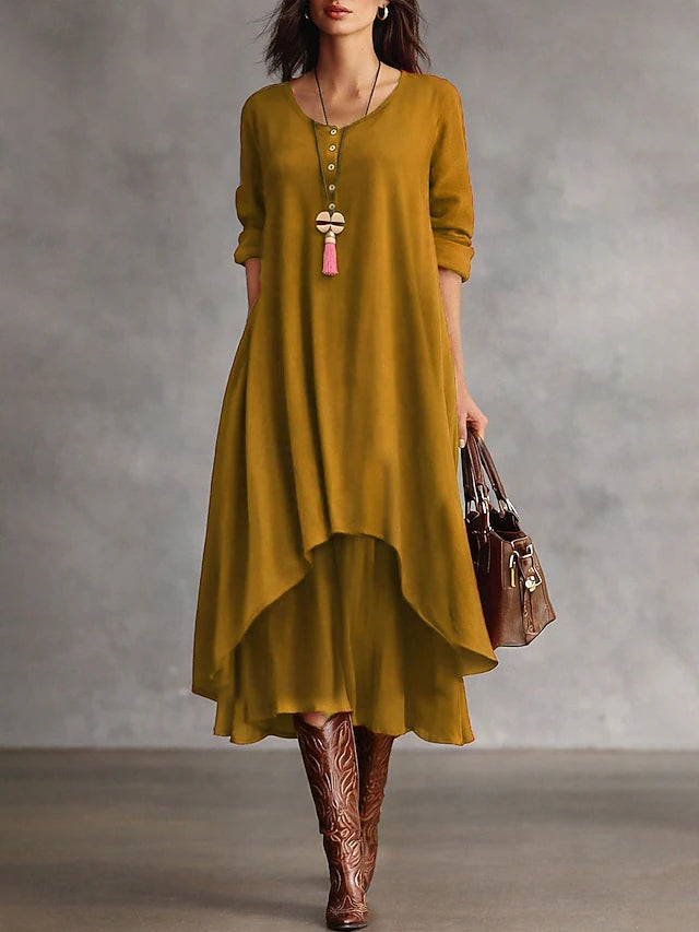 Alena Asymmetrische Maxi Jurk