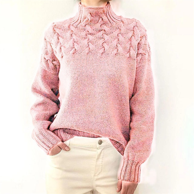 Elora Gebreide Kabeltrui met Col